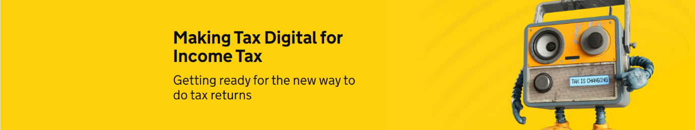 Making Tax digital HMRC official promotional banner notifying of changes to tax returns